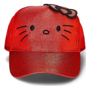Sanrio Hello Kitty Women’s Red Glittering Adjustable Baseball Hat